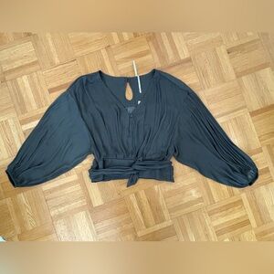 Anthropologie petite fluide blouse. Color Moss, size S